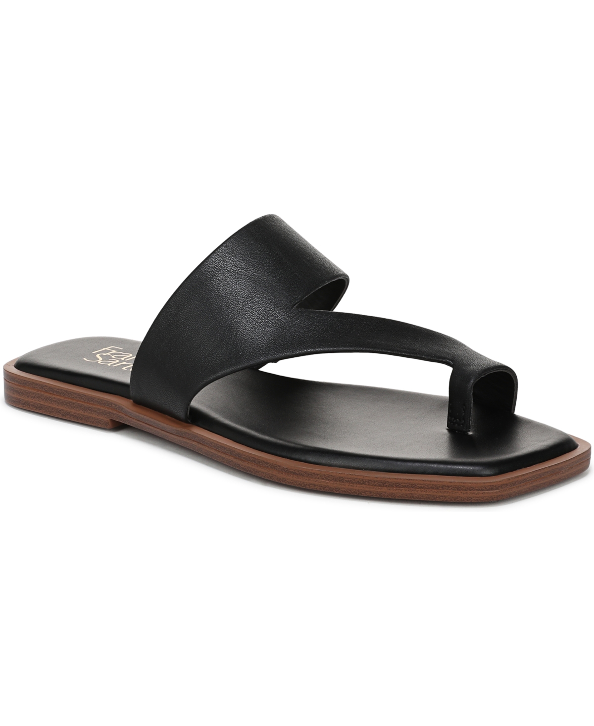 Women's Monalee Toe Loop Slide Sandals - Tan Faux Leather