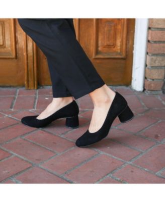 Women's Black Suede Marie Customizable Pumps