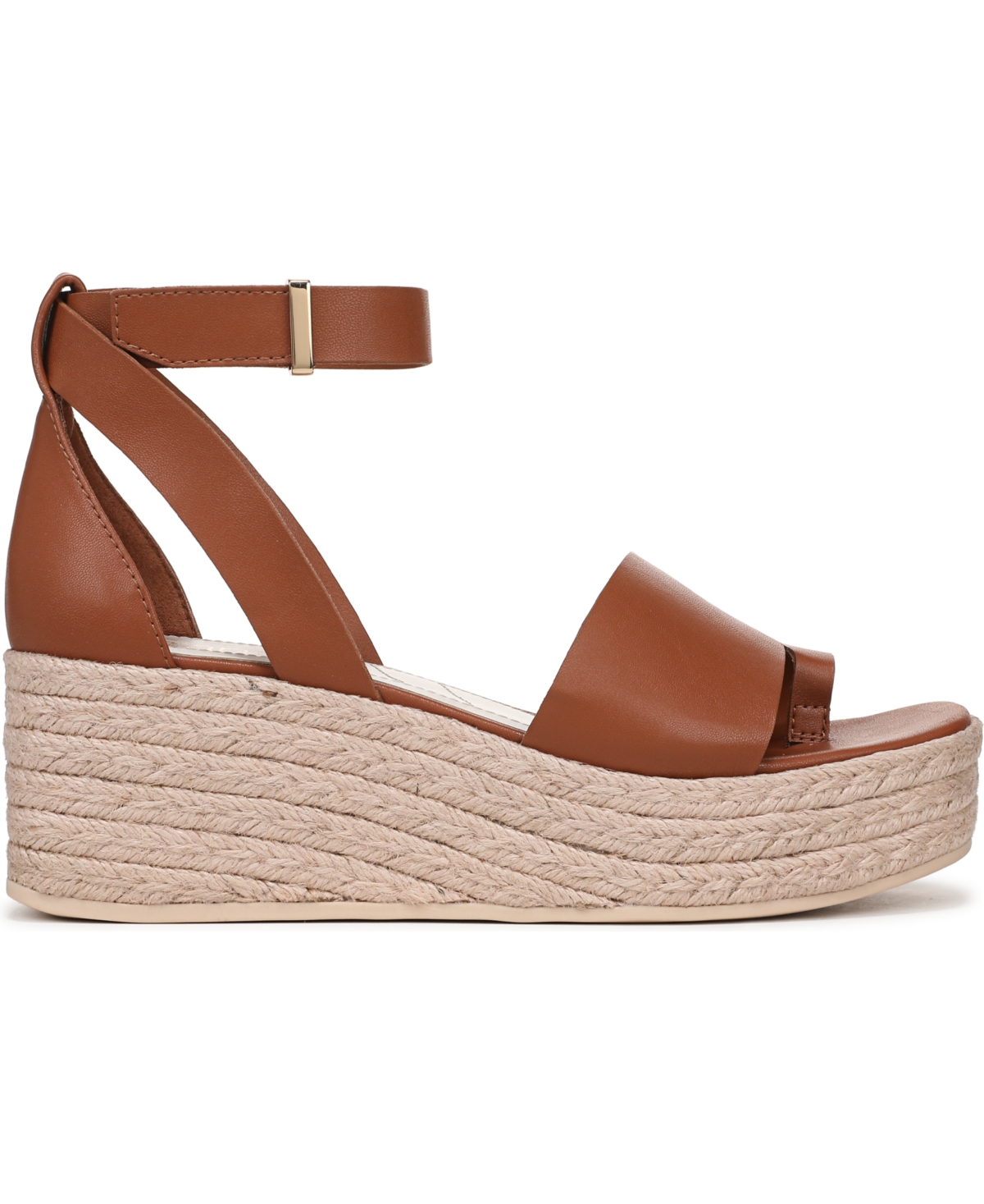 Franco Sarto Tyla Platform Wedge Sandal In Cognac Brown Faux Leather