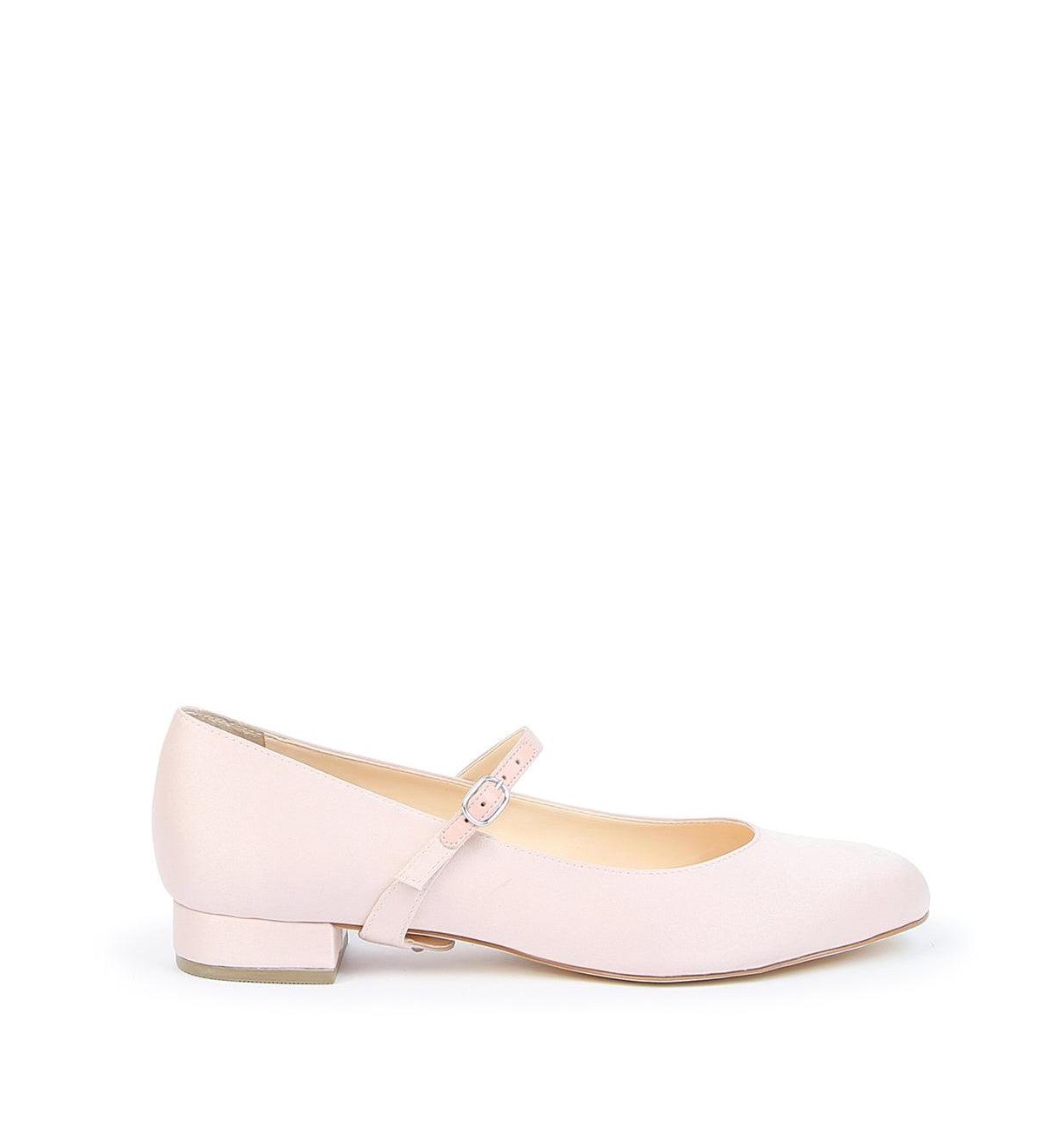 Women's Rose Satin Twiggy Customizable Ballet Flats - Rose satin