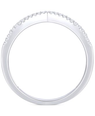 Diamond Baguette & Round Chevron Ring (1/3 ct. t.w.) in 14k White Gold