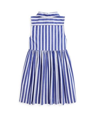 Toddler and Little Girls Striped Poplin Shirtdress