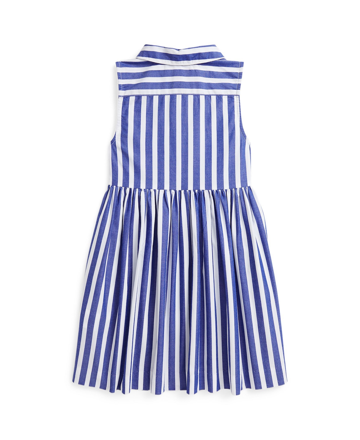 Polo Ralph Lauren Toddler And Little Girls Striped Poplin Shirtdress In Royal White