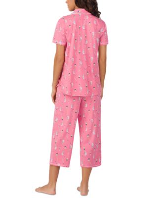 Women's Short-Sleeve Cropped Pajama Set