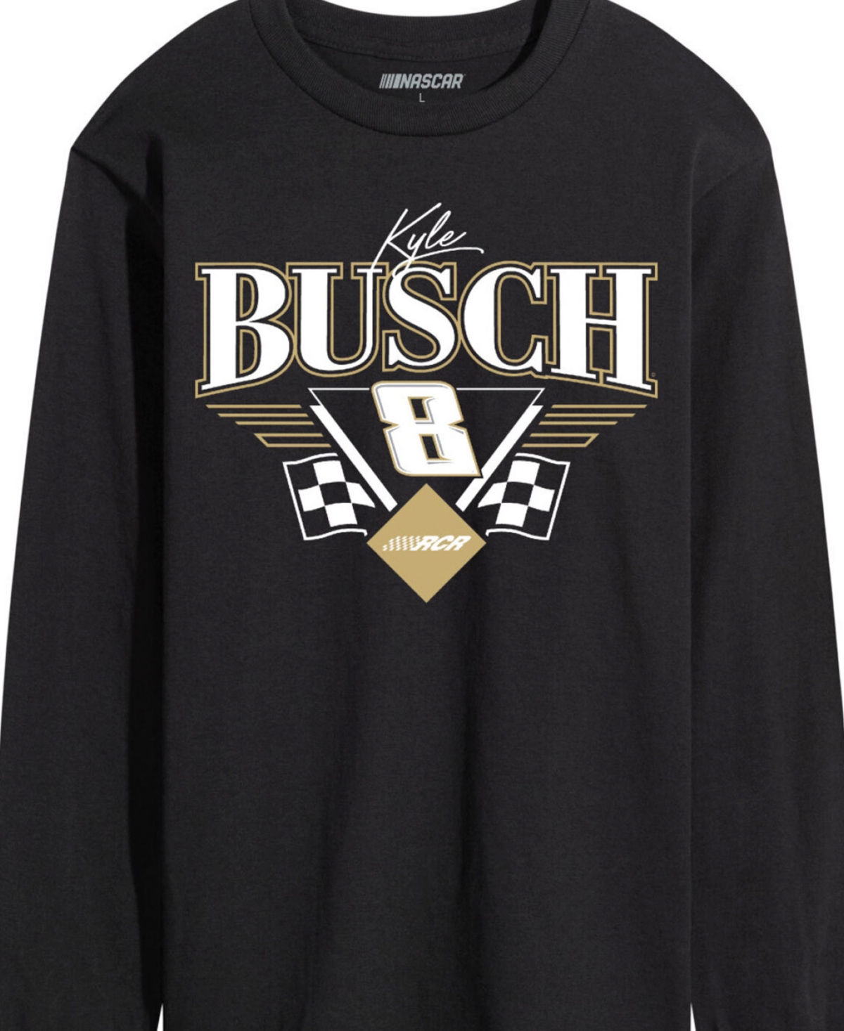 Airwaves Men's Nascar Kyle Busch 8 Long Sleeve T-shirt In Black