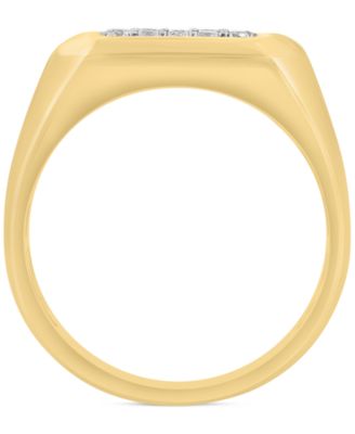 EFFY&reg; Men's Diamond Rectangular Cluster Ring (1/4 ct. t.w.) in 14k Gold