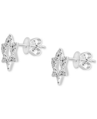 Diamond Pav&eacute; Star of David Stud Earrings (1/5 ct. t.w.) in 14k White Gold