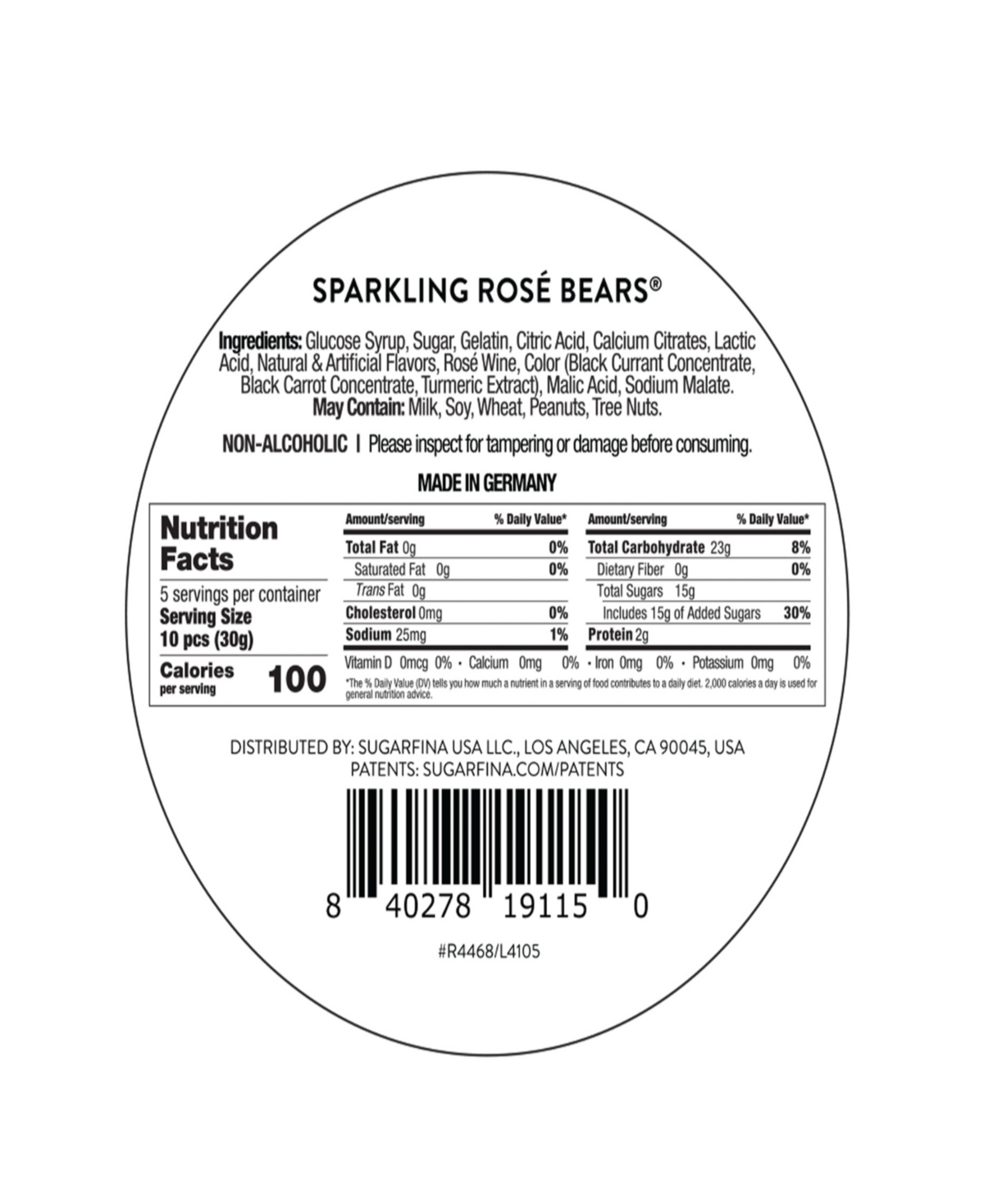 Sugarfina Spring La Vie En Rose Sparkling Rose Bears Celebration Bottles, 2 Piece In No Color