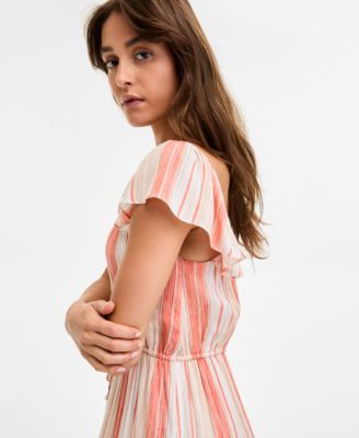 Women's Flutter-Sleeve Maxi Dress