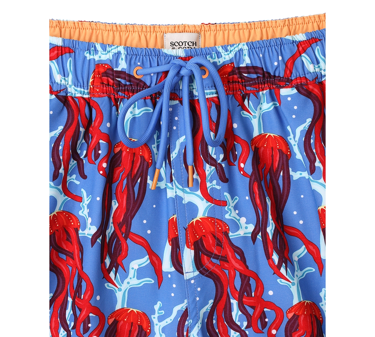 Scotch & Soda Men's Under The Sea Jellyfish Graphic Swim Trunks In Blue