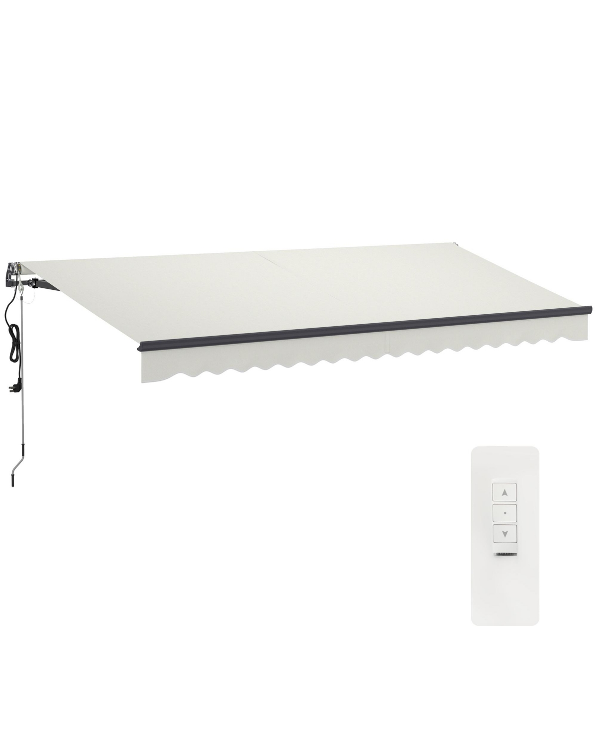 15' x 10' Electric Retractable Awning, All Aluminum Frame, - Cream white