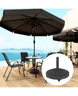 Round Patio Umbrella Base with Wheels, 46 lbs Resin Umbrella Sd