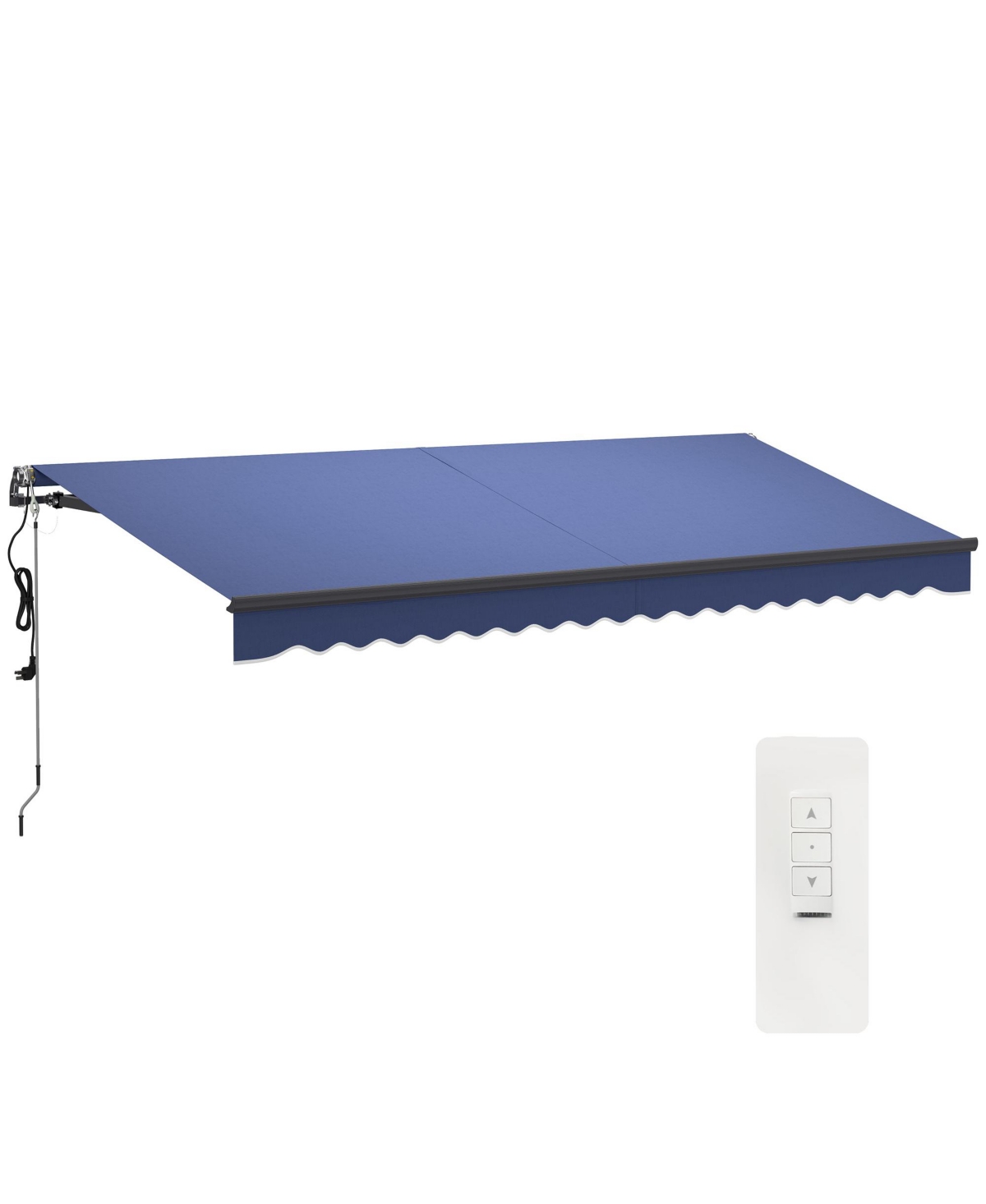 15' x 10' Electric Retractable Awning, All Aluminum Frame, - Cream white