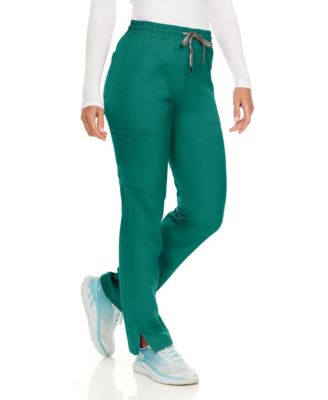 Petite Terri Stretch Straight Leg Six Pocket Cargo Scrub Pants, Ceil, X Large