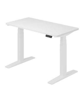 E7-COMMERCIAL 48  W Electric Adjustable Standing Desk, Rectangular Chipboard Top and Base , All White