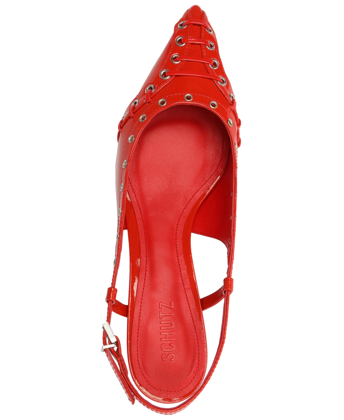 Schutz Ruth Mid Leather Pump In Red