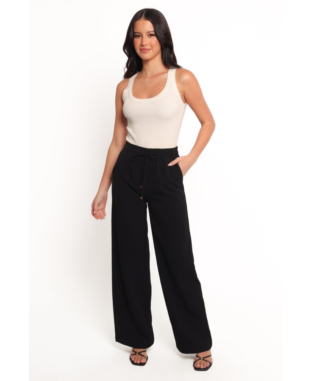 Women's Cinch Wide Leg Crepe Pant - White