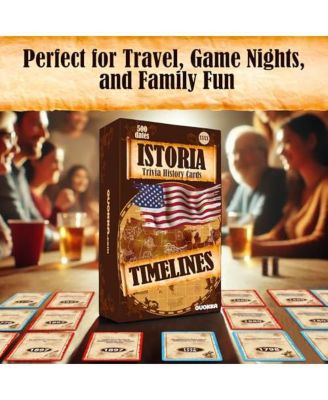 USA History & Personality Board Card Game - Istoria 500 Cards - Educational Games for Kids 15+ and Adults
