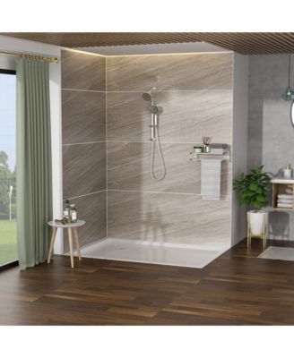 Multi Function Dual Shower Head - Shower System with 4.7" Rain Showerhead, 7-Function Hand Shower, Adjustable Slide Bar