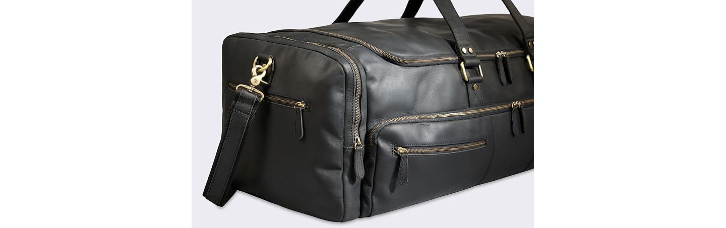 Мужская сумка Luxorro 100% Full Grain Leather Duffel - Only Duffel You will Need, цвет: Чёрный — фото 3