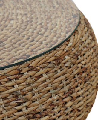 Gallerie Decor Stonebridge Coffee Table With Glass Top