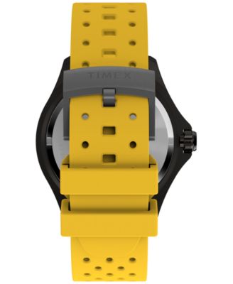 Men's Quartz Analog Yellow Rubber Watch, 44mm
