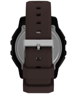 Men's Chronograph Brown Silicone Watch, 49mm