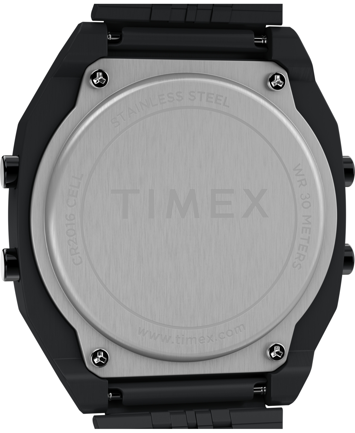 Timex Men's Quartz Digital Black Stainless Steel Watch, 36mm In Black