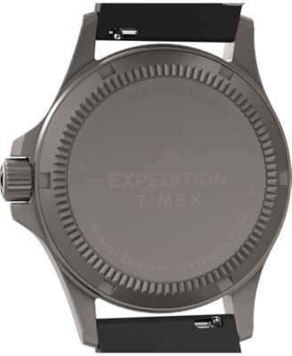 Men's Quartz Analog Black Leather Watch, 38mm