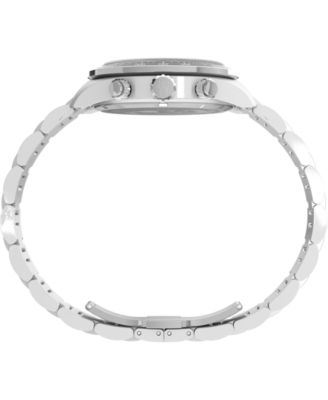 Men's Quartz Analog Silver-Tone Stainless Steel Watch, 39mm