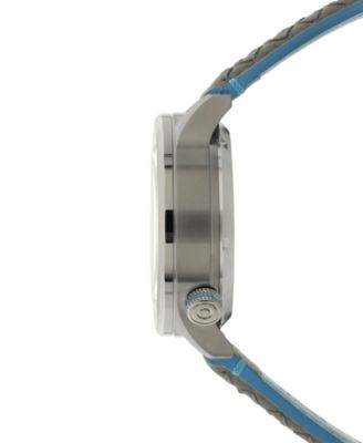 Men's Hawker Typhoon Baldwin Automatic Gray Leather Strap Watch, 42mm