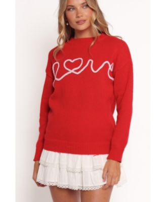 Women's Love Embroidered Knit Sweater