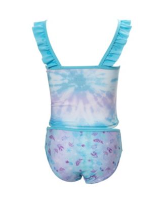 Little Girls Disney Princess Anna Elsa Tankini Top and Bikini Bottom Swim Set