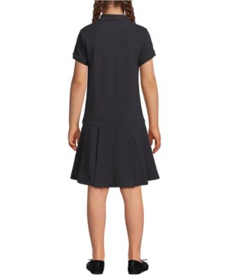 Little Girls Short Sleeve Mesh Pleated Polo Dress