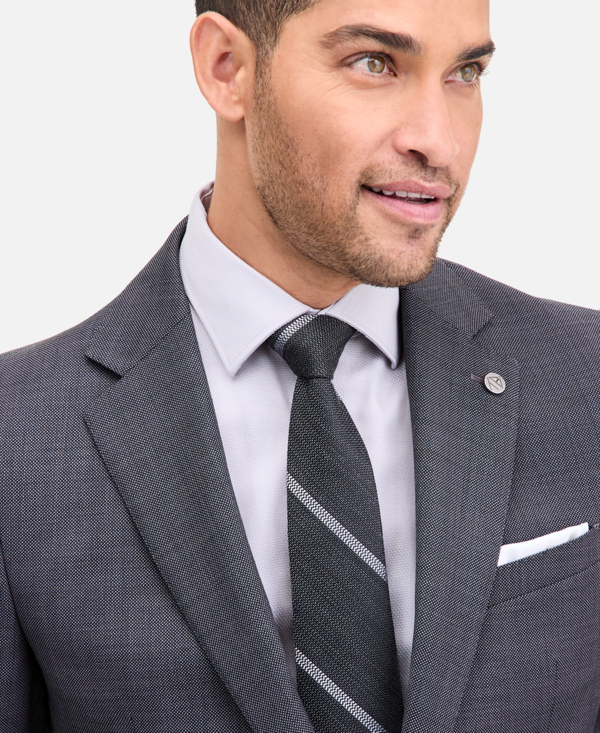 Ted By Ted Baker Men's Modern-fit Charcoal Birdseye Wool-blend Suit Separate Jacket In Gray