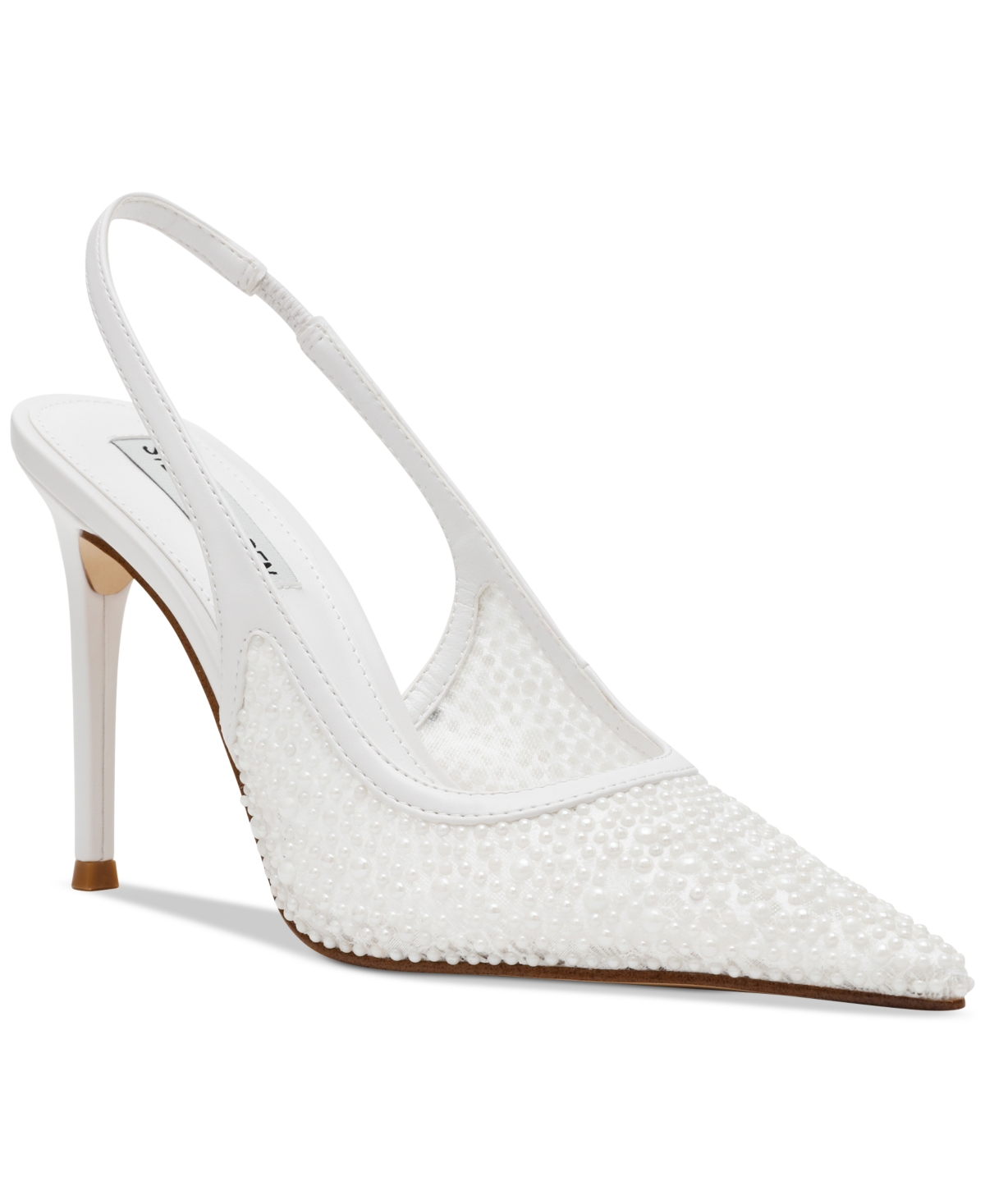 Steve Madden Women's Reyes Slingback Stiletto Pumps In White Pearl Multi
