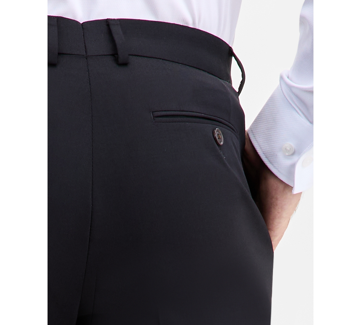 Ted By Ted Baker Men's Modern-fit Stretch Black Solid Wool-blend Suit Separate Pants In Black