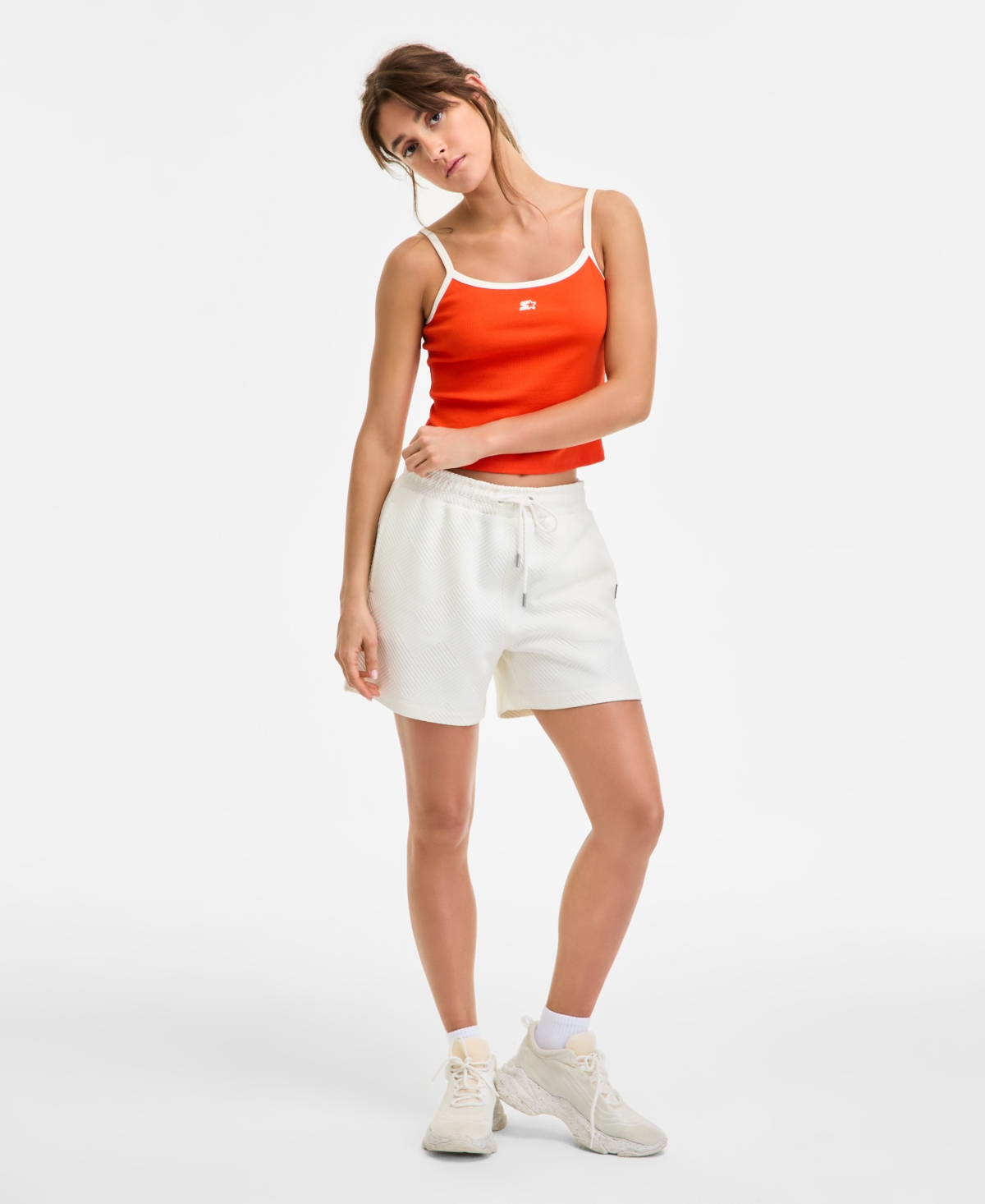 Women's Geo-Print Jacquard Pull-On Shorts - Egret