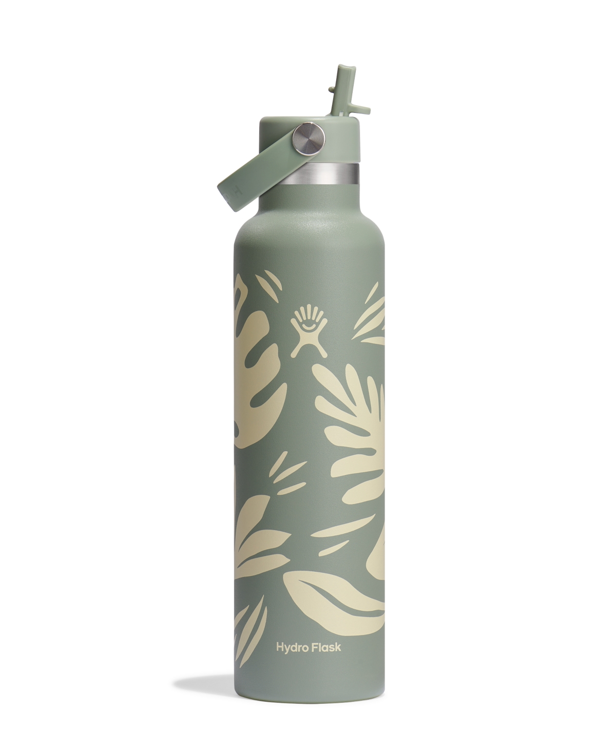 Hydro Flask 24 oz Standard Mouth With Flex Straw Cap In Botanical Bliss Agave