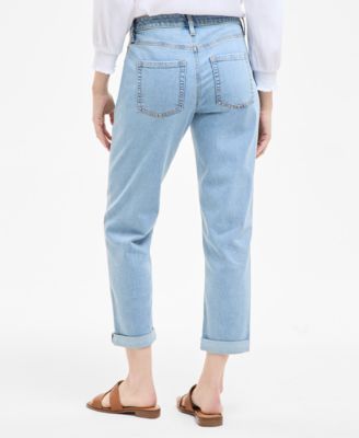 Women's High Stretch Mid-Rise Girlfriend Jeans, Exclusively at Macy's