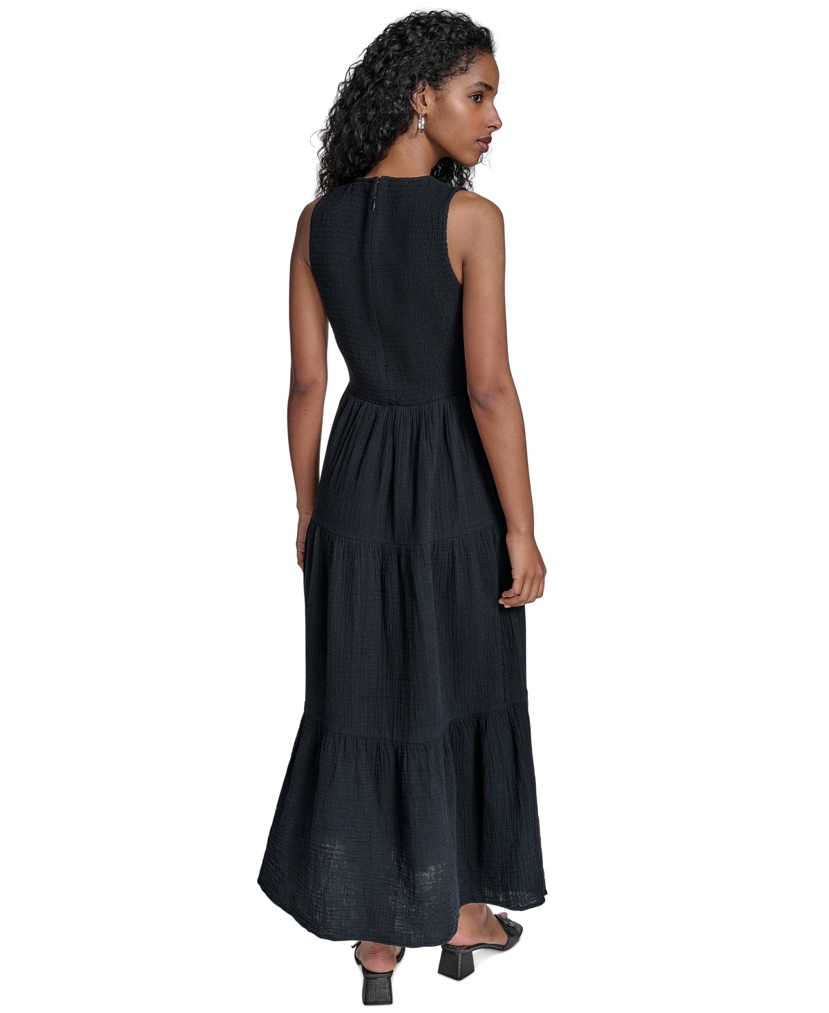 Calvin Klein Women's Cotton Smocked Tiered Maxi Dress