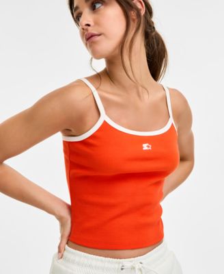 売れ筋商品|||スターター カットソー トップス レディース Women's Ringer Contrast-Strap Square-Neck Tank Top Peyote Starter Women's Ringer Contrast-Strap Square-Neck Tank Top