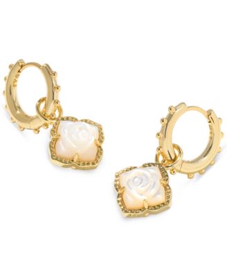 Kendra Scott - 14k Gold-Plated Removable Rose Charm Huggie Hoop Earrings
