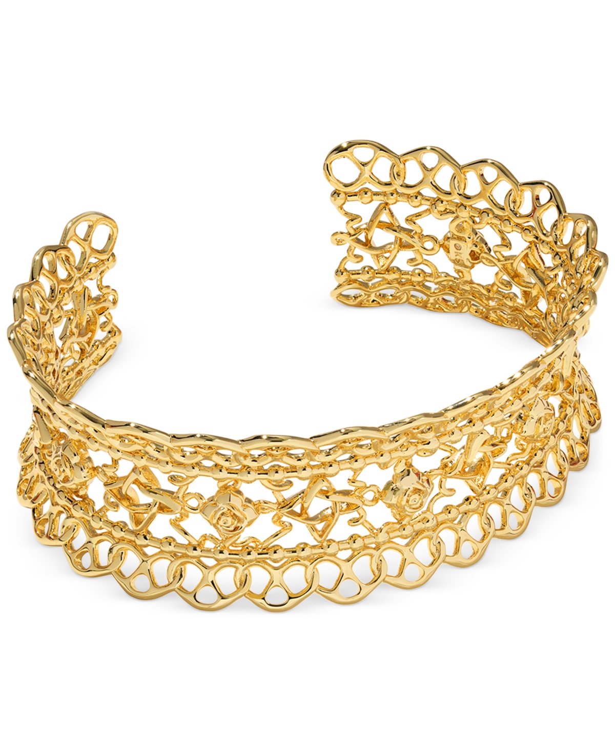 14k Gold-Plated Lace Cuff Bracelet - Gold