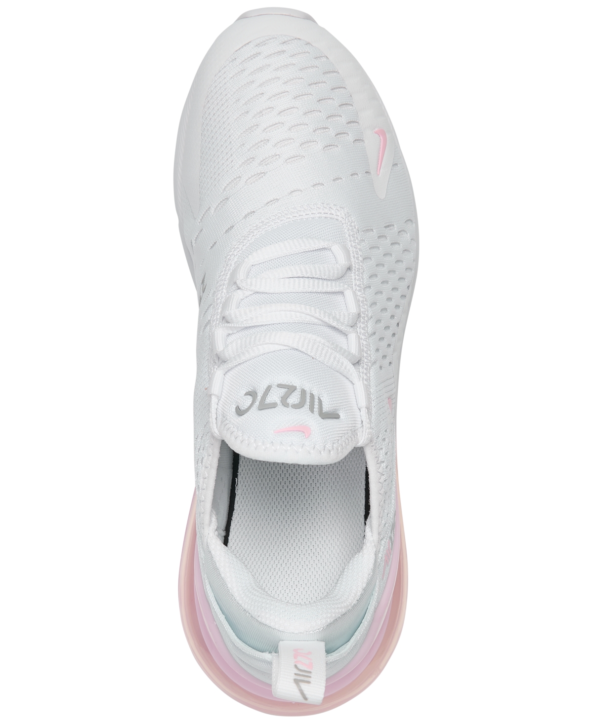 Nike Big Girls Air Max 270 Casual Sneakers From Finish Line In White,pink