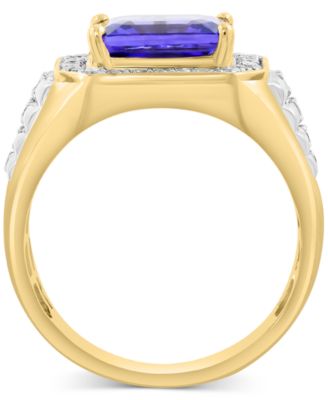 EFFY&reg; Men's Tanzanite (2-7/8 ct. t.w.) & Diamond (1/2 ct. t.w.) Ring in 14k Gold