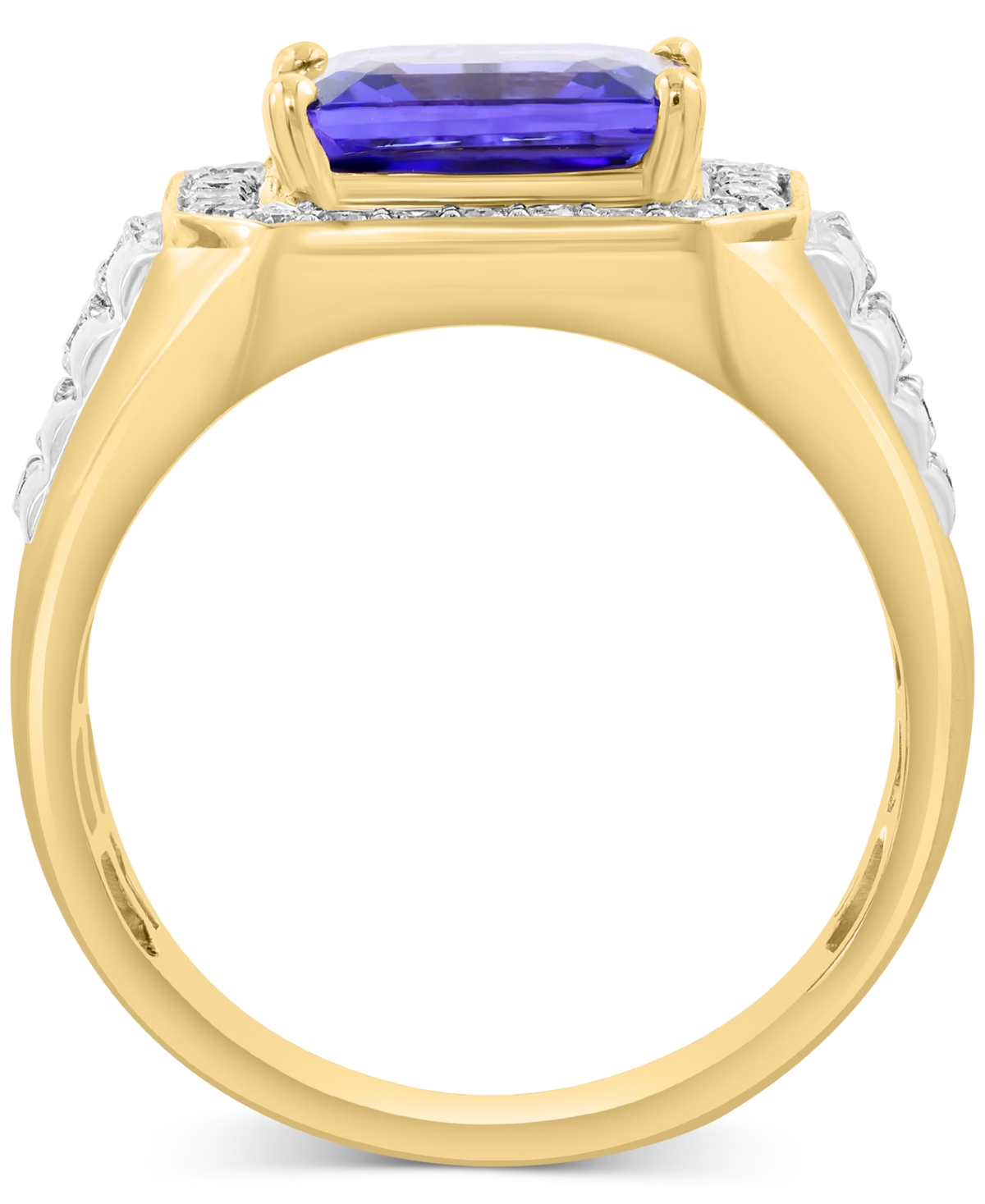 Effy Collection Effy Men's Tanzanite (2-7/8 Ct. T.w.) & Diamond (1/2 Ct. T.w.) Ring In 14k Gold In Purple