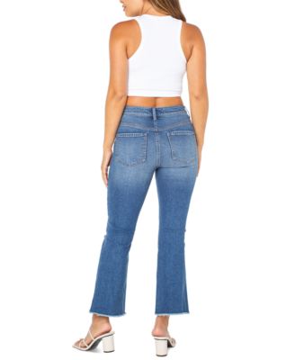 Juniors' Mid-Rise Cropped Kick-Flare Jeans