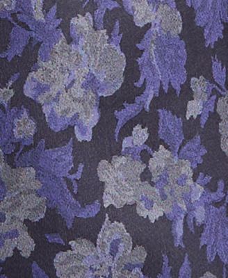 Men's Classic-Fit Gray & Purple Floral Jacquard Dinner Jacket