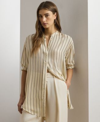 Lauren Ralph Lauren - Petite Striped Jacquard Tunic Shirt